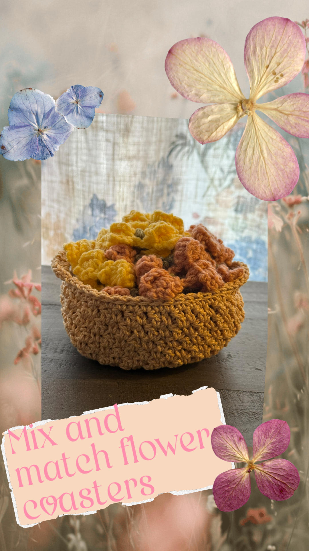 Flower coasters in pot